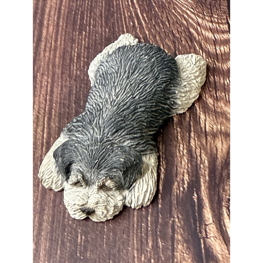Sandicast Sculpture "Frogger" S46 Laying Fluffy Dog